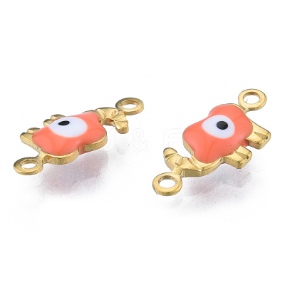 304 Stainless Steel Enamel Connector Charms STAS-N092-177-1