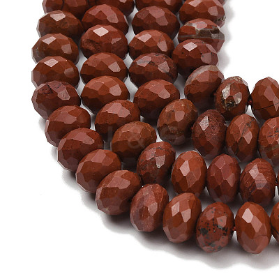 Natural Red Jasper Beads Strands G-C259-A13-6x10mm-1