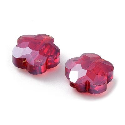 Transparent Electroplate Glass Beads GLAA-D016-17F-1
