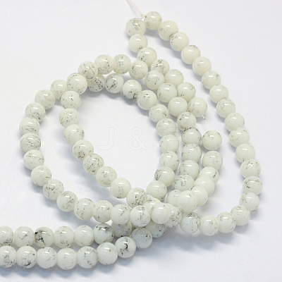 Baking Paint Glass Round Bead Strands X-DGLA-Q019-8mm-41-1