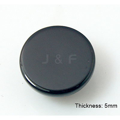 Natural Dyed & Heated Black Agate Cabochons X-G-BA10x5-1