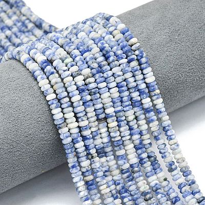 Natural Blue Spot Jasper Beads Strands G-P575-A43-4x2mm-1