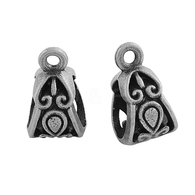 Tibetan Style Zinc Alloy Tube Bails TIBE-Q034-AS-NR-1