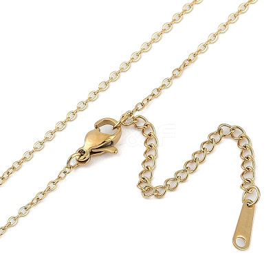 Halloween Series 202 Stainless Steel Cable Chain Pumpkin Pendant Necklaces NJEW-S005-01G-B-1