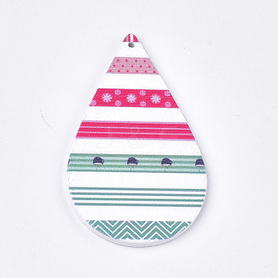 Printed Wooden Big Pendants WOOD-S051-01M-1