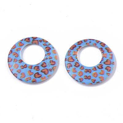 Double Opaque Spray Painted Acrylic Pendants LS-MACR-S361-37C-1