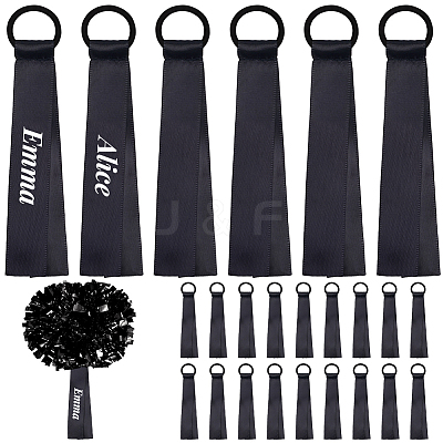 24Pcs Polyester Cheerleader Pom Poms Labels Ribbon FIND-CN0002-33A-1
