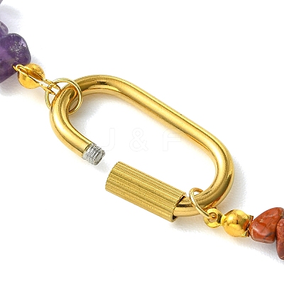 7 Chakra Natural with Synthetic Gemstone Necklaces NJEW-JN06640-1