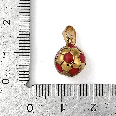 Trendy Necklace Findings 304 Stainless Steel FootBall/Soccer Ball Pendants STAS-L012-B01G-03-1