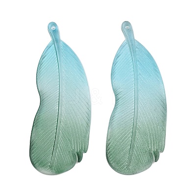 Two Tone Frosted Acrylic Pendants FACR-T007-02G-1