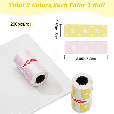 2 Rolls 2 Colors Self-Adhesive Label Pasters STIC-GF0001-06-1