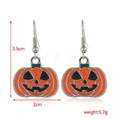 Halloween Theme Alloy Enamel Dangle Earrings FS-WG50C46-17-1