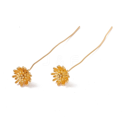 Brass Daisy Flower Head Pins FIND-B009-09G-1