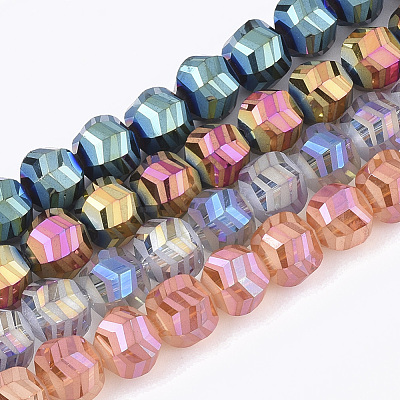 Electroplate Glass Beads Strands EGLA-T018-01-1