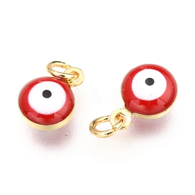 Brass Enamel Charms KK-B024-02G-F-1