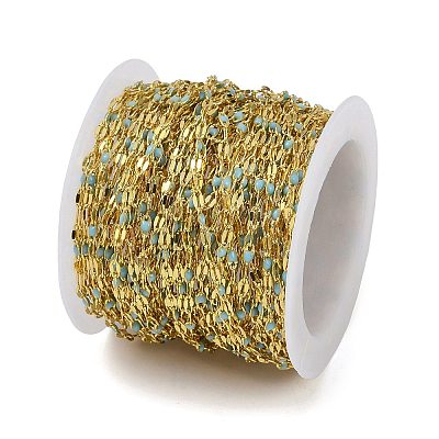 Rack Plating Brass Dapped Chains AJEW-Q153-02G-16-1