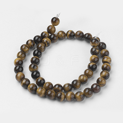 Natural Yellow Tiger Eye Bead Strands G-G735-65-8mm-AB+-1