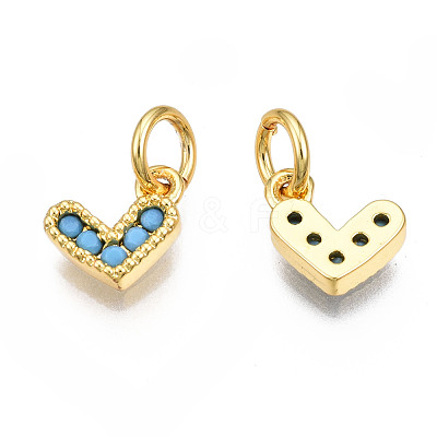 Brass Micro Pave Cubic Zirconia Charms KK-N227-33G-01-NF-1