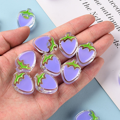 Transparent Enamel Acrylic Beads TACR-S155-003J-1