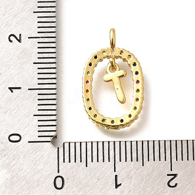 Brass Micro Pave Cubic Zirconia Pendants ZIRC-P123-01G-T02-1