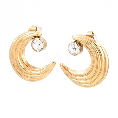 304 Stainless Steel Stud Earrings for Women EJEW-F420-02G-1