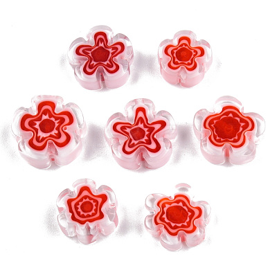 Handmade Millefiori Glass Bead Strands LAMP-N029-017D-21-1