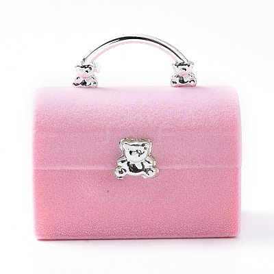 Lady Bag with Bear Shape Velvet Jewelry Boxes VBOX-L002-E03-1