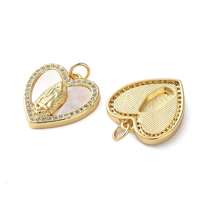 Brass Micro Pave Cubic Zirconia Pendants KK-U070-13A-G-1