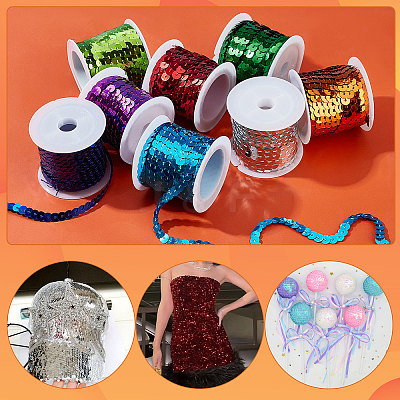 8 rolls 8 colors Eco-Friendly Plastic Paillette Beads PVC-PH0001-27-1