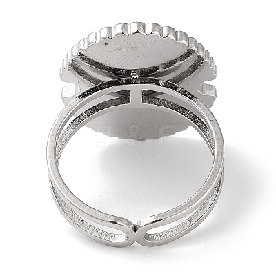 Ion Plating(IP) 304 Stainless Steel Ring RJEW-B059-07P-04-1