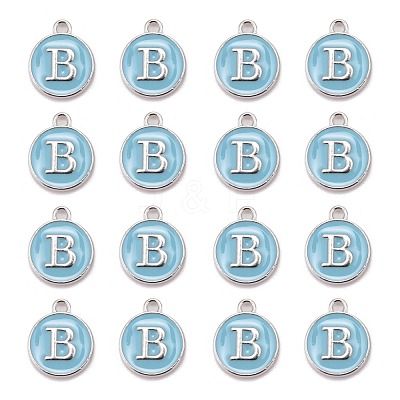 Platinum Plated Alloy Enamel Charms X-ENAM-S118-04B-P-1