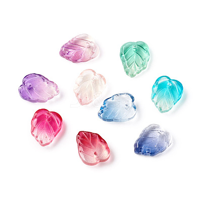 Two-Tone Transparent Glass Charms X-GLAA-H016-15-1