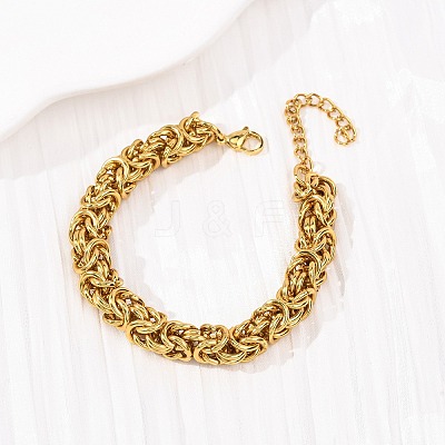 304 Stainless Steel Byzantine Chains Bracelets for Women BJEW-F536-13G-1