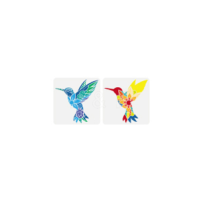 2Pcs 2 Styles PET Hollow Out Drawing Painting Stencils DIY-WH0394-0373-1