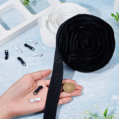2 Bags 2 Colors Nylon Closed-end Zipper DIY-TA0014-72B-1