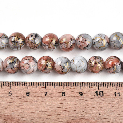 Baking Paint Glass Beads Strands DGLA-N003-10mm-B05-1