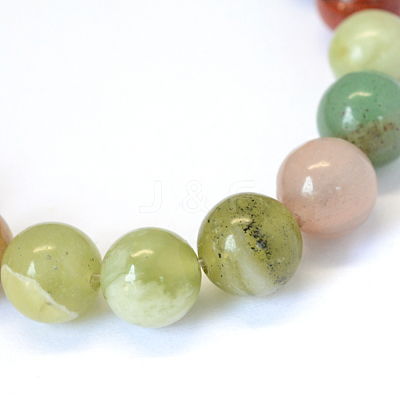 Natural Mixed Stone Round Bead Strands G-E334-12mm-23-1