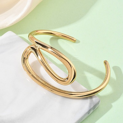 304 Stainless Steel Cuff Bangles for Women BJEW-F540-01G-1
