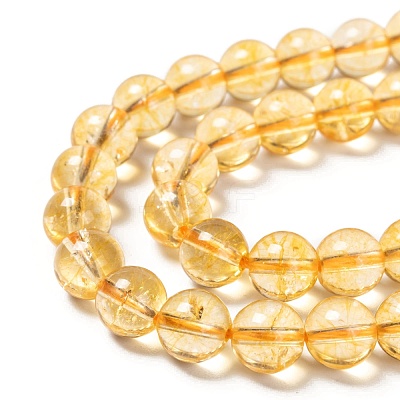 Natural Citrine Beads Strands G-E326-8mm-01-1