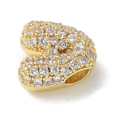 Brass Micro Pave Cubic Zirconia Beads KK-P290-61G-A-1
