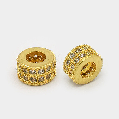 Brass Cubic Zirconia Beads ZIRC-F001-108G-1