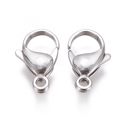 Non-Tarnish 304 Stainless Steel Lobster Claw Clasps STAS-F224-04P-1