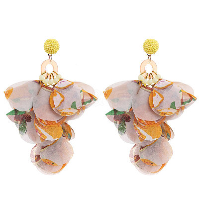 Alloy Acrylic Dangle Stud Earrings FS-WG3C6DF-09-1
