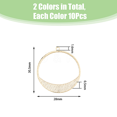 20Pcs 2 Colors Brass Pendants KK-DC0003-10-1