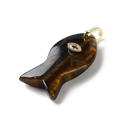 Natural Tiger Eye Pendants G-Z102-02G-01-1