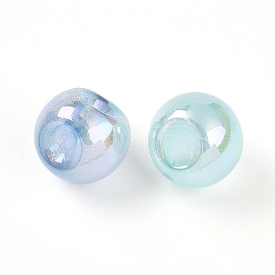 Transparent UV Plating Acrylic Beads OACR-I015-40-1