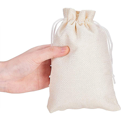 Burlap Packing Pouches Drawstring Bags ABAG-BC0001-02-1