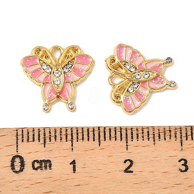 304 Stainless Steel with Crystal Rhinestone Enamel Charms STAS-G358-06G-02-1