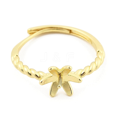 Flower Brass Adjustable Ring Settings KK-G527-01D-G-1