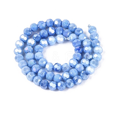 Anti-Tarnish Electroplate Glass Beads Strands EGLA-ZX010-6mm-09-1